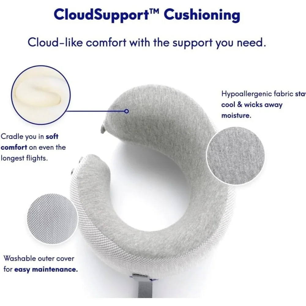 C CUSHION‎ LAB Ergonomic Travel Neck Pillow Gray Medium Airplane